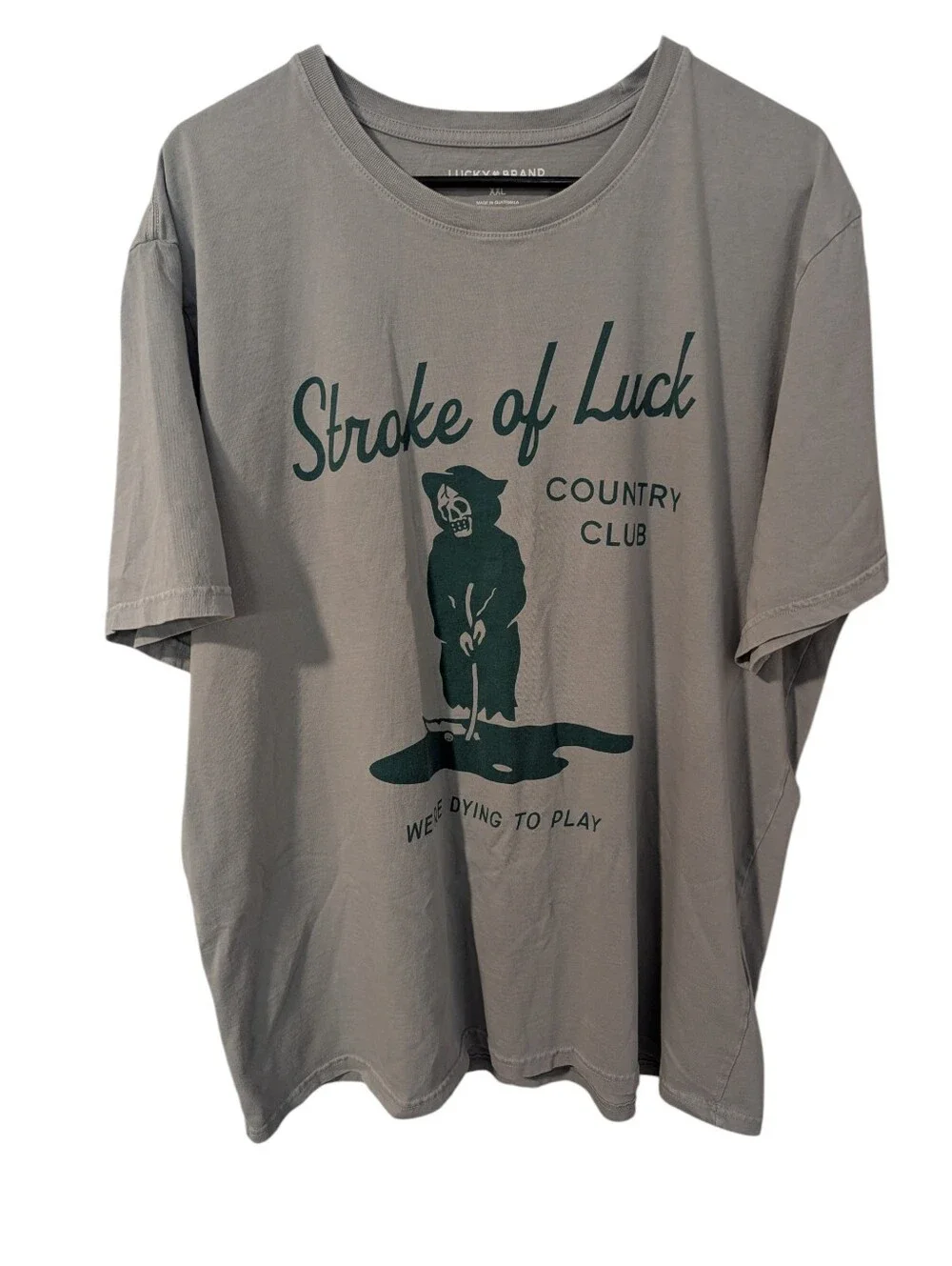 Lucky Brand Men's 'Stroke of Luck' Gray Graphic T-Shirt